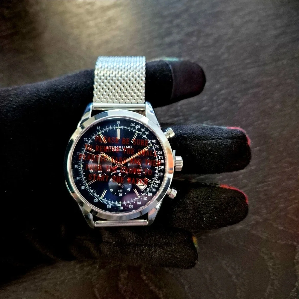 Stührling Preston 3975 Japan Quartz 44mm Chronograph NEW